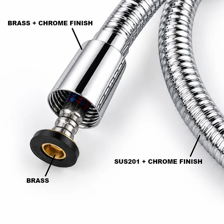 0.6/0.7/0.8/1m 201 SS Braided Hose for Toilet Sprayers