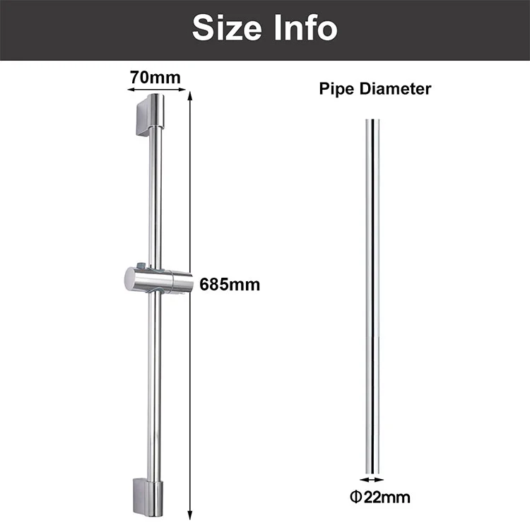 Chrome Shower Sliding Bar Accessories with Shower Holder