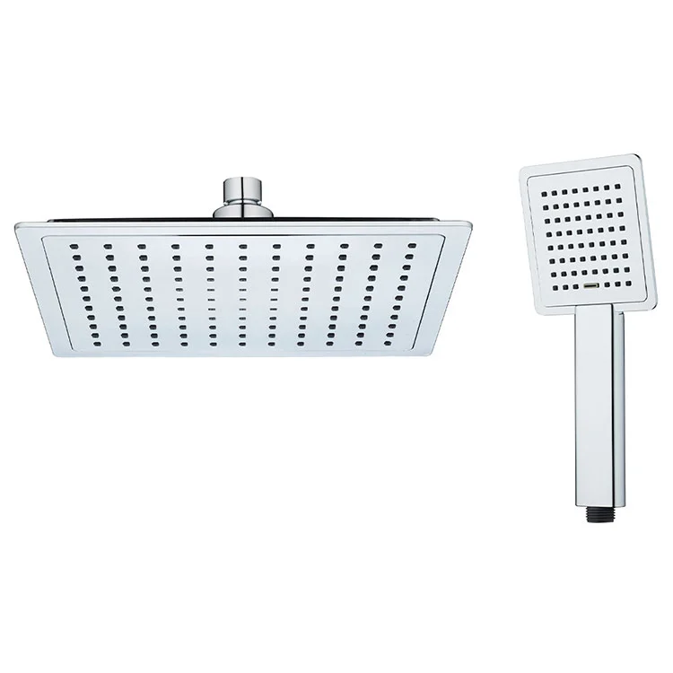 Hot and Cold Mixer Shower System Chrome Square Shower Set