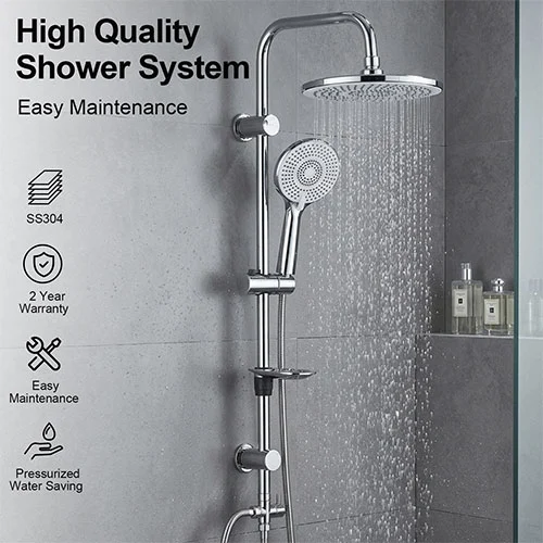 Wall-mounted stainless steel shower set