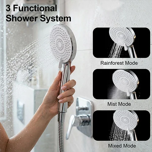 Wall-mounted stainless steel shower set