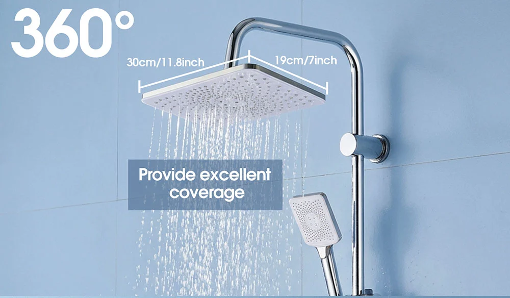 304 SS Shower Column Set with 3 Mode Rainfall Shower Head