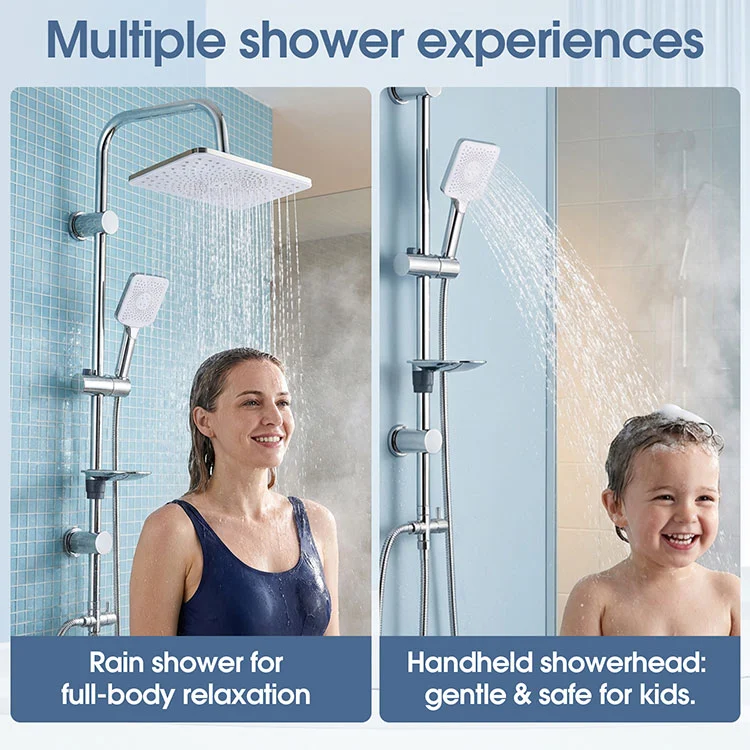 304 SS Shower Column Set with 3 Mode Rainfall Shower Head