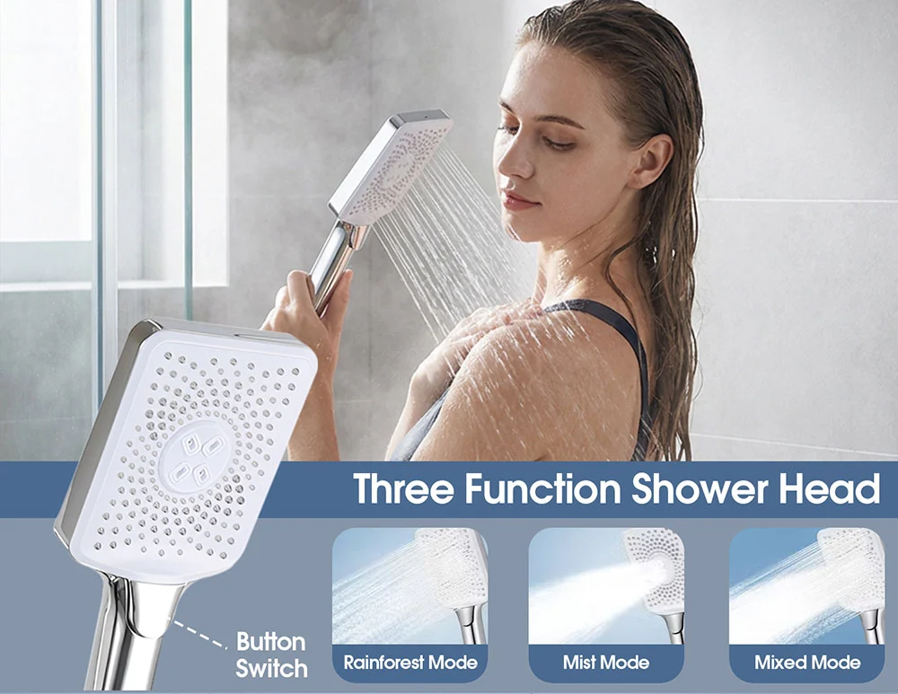 304 SS Shower Column Set with 3 Mode Rainfall Shower Head
