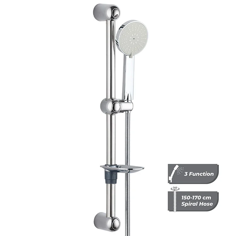 Adjustable Shower Slide Bar Kit with 3-Function Handheld