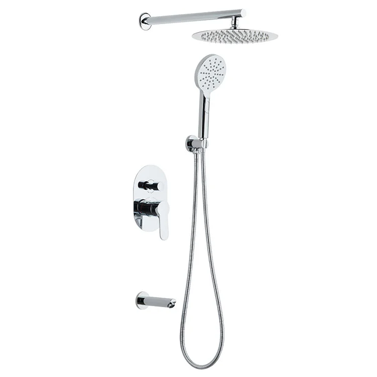 Modern Wall-Mounted Matte Black Concealed Shower System