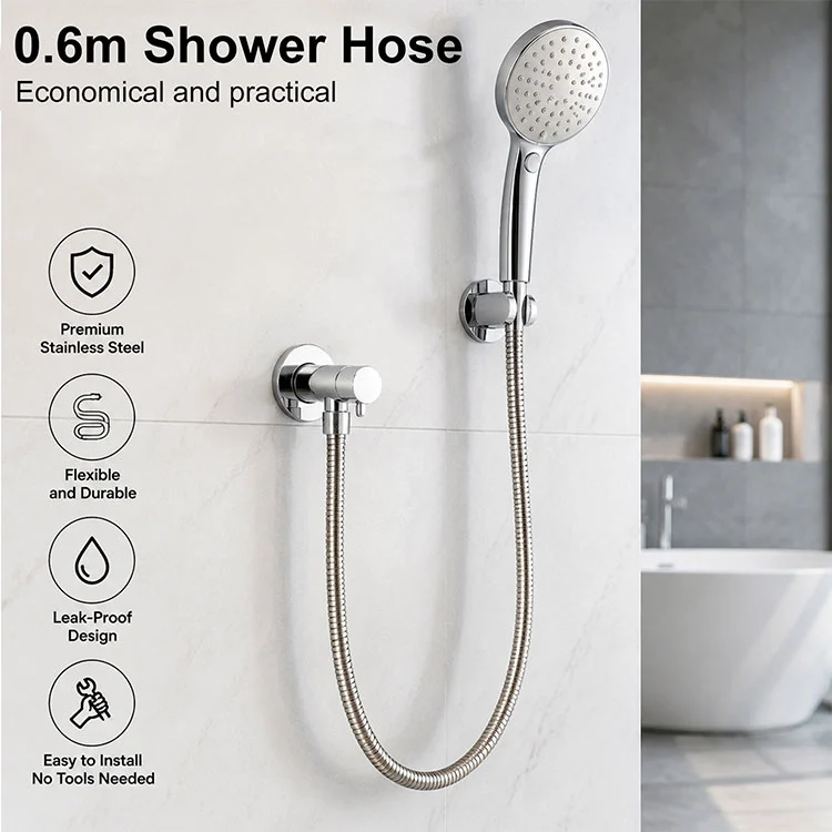 0.6m Reinforced 201 Stainless Steel Shower Hose