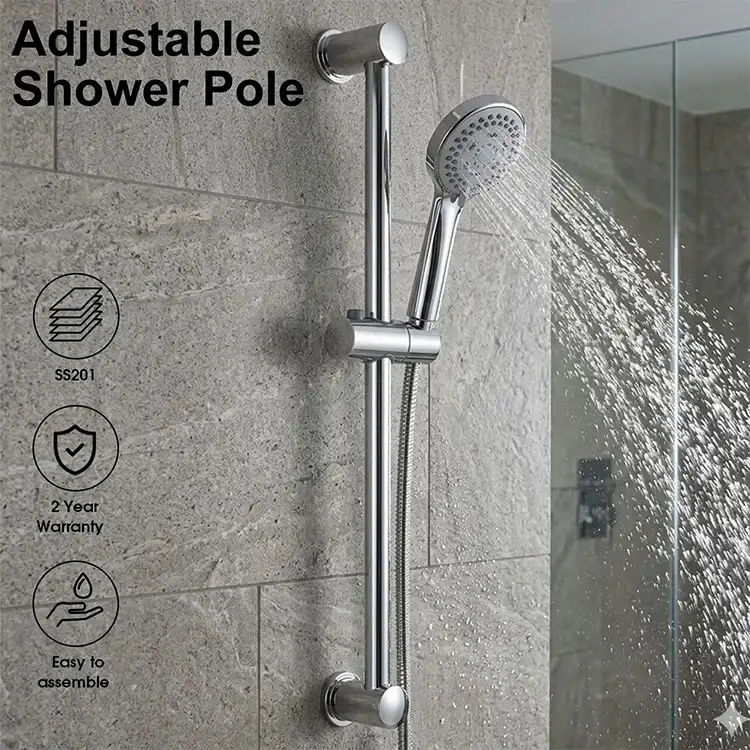 201/304 Wall Mounted Sliding Bar Adjustable Shower Lift Rod