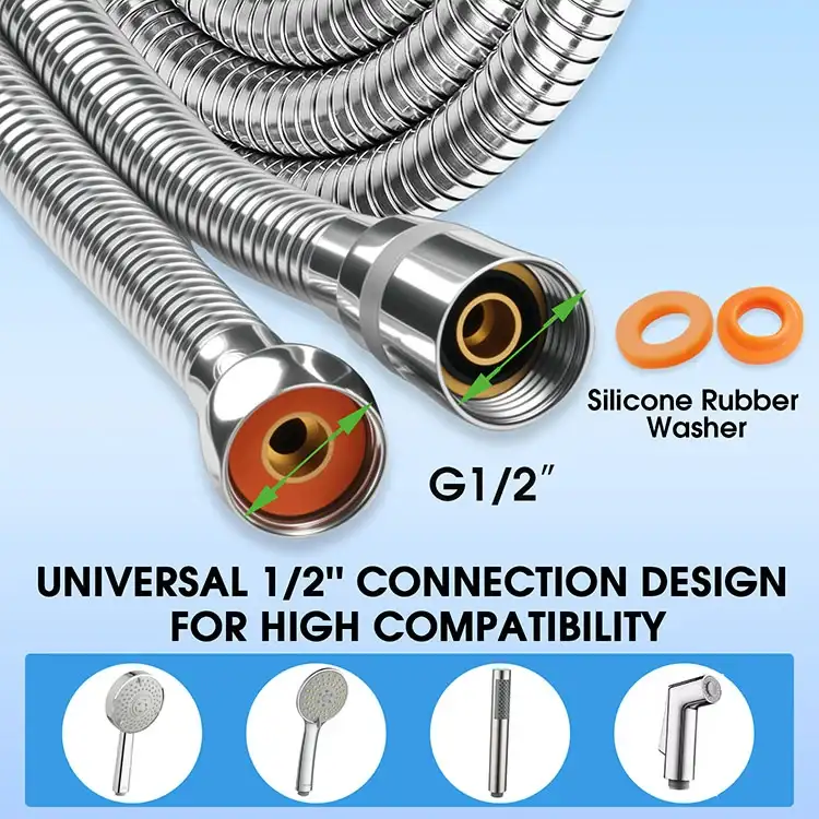 360° Tangle-free 201 SS Braided Chrome Flexible Hose