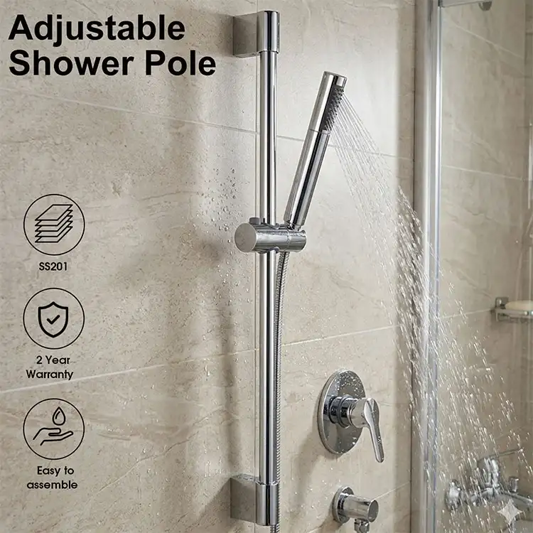 Chrome Shower Sliding Bar Accessories with Shower Holder