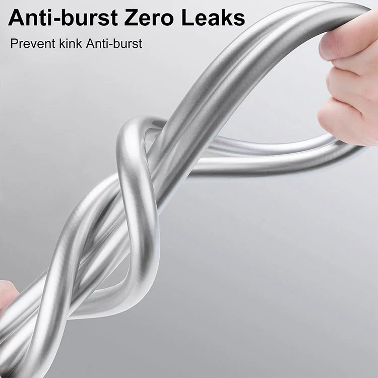 Shiny Silver G1/2 Bathroom Explosion-Proof PVC Shower Hose