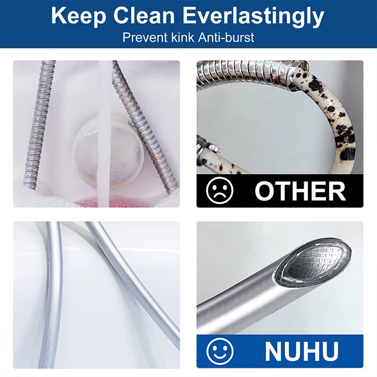 Shiny Silver G1/2 Bathroom Explosion-Proof PVC Shower Hose