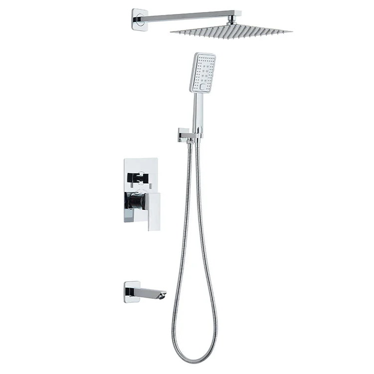 Luxury Concealed Rainfall Shower System with Brass Faucet