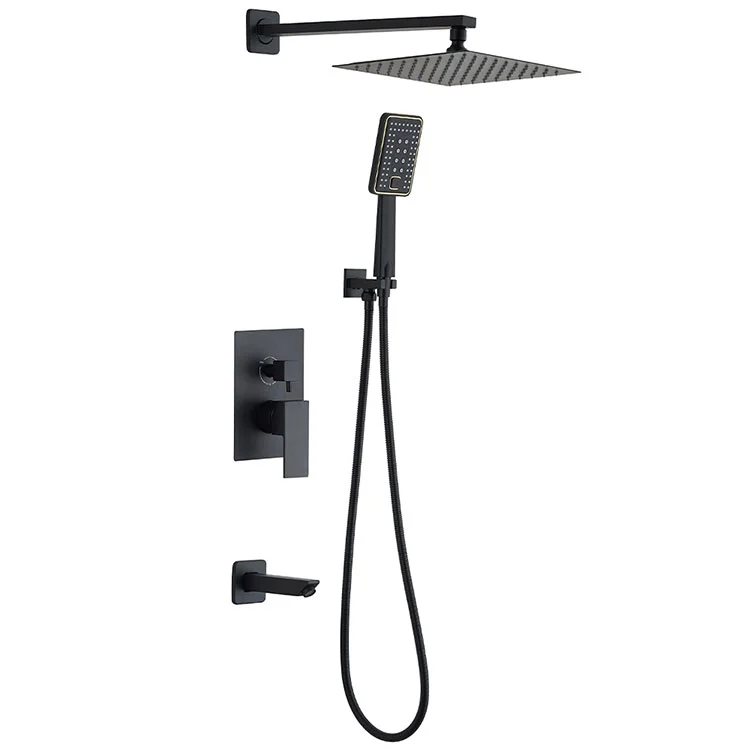 Luxury Concealed Rainfall Shower System with Brass Faucet