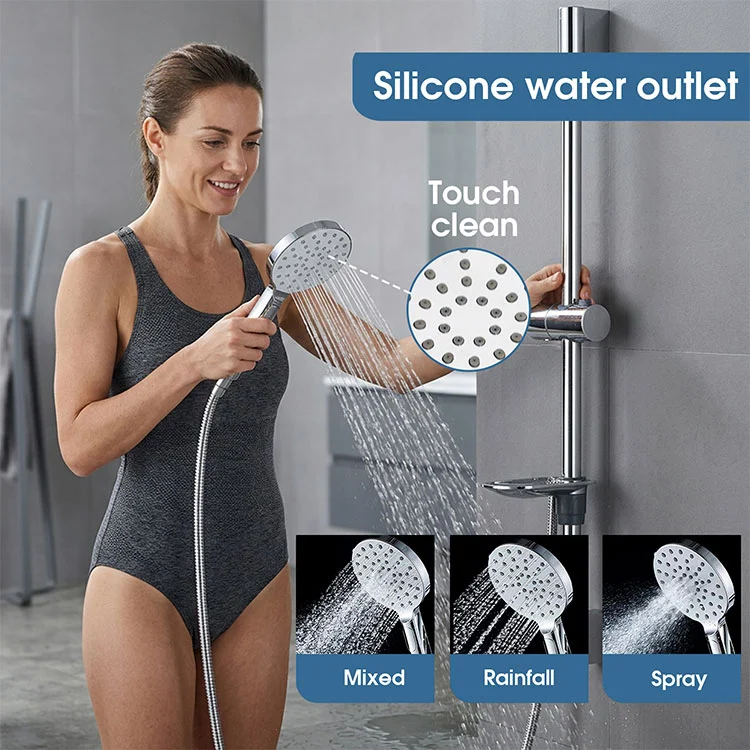 Stainless Steel Short Shower Sliding Bar Set with Hose